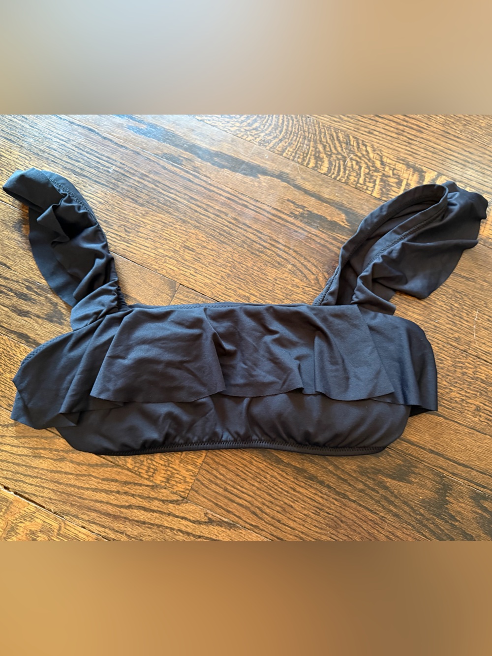 Eberjey Black Ruffle Bikini Top